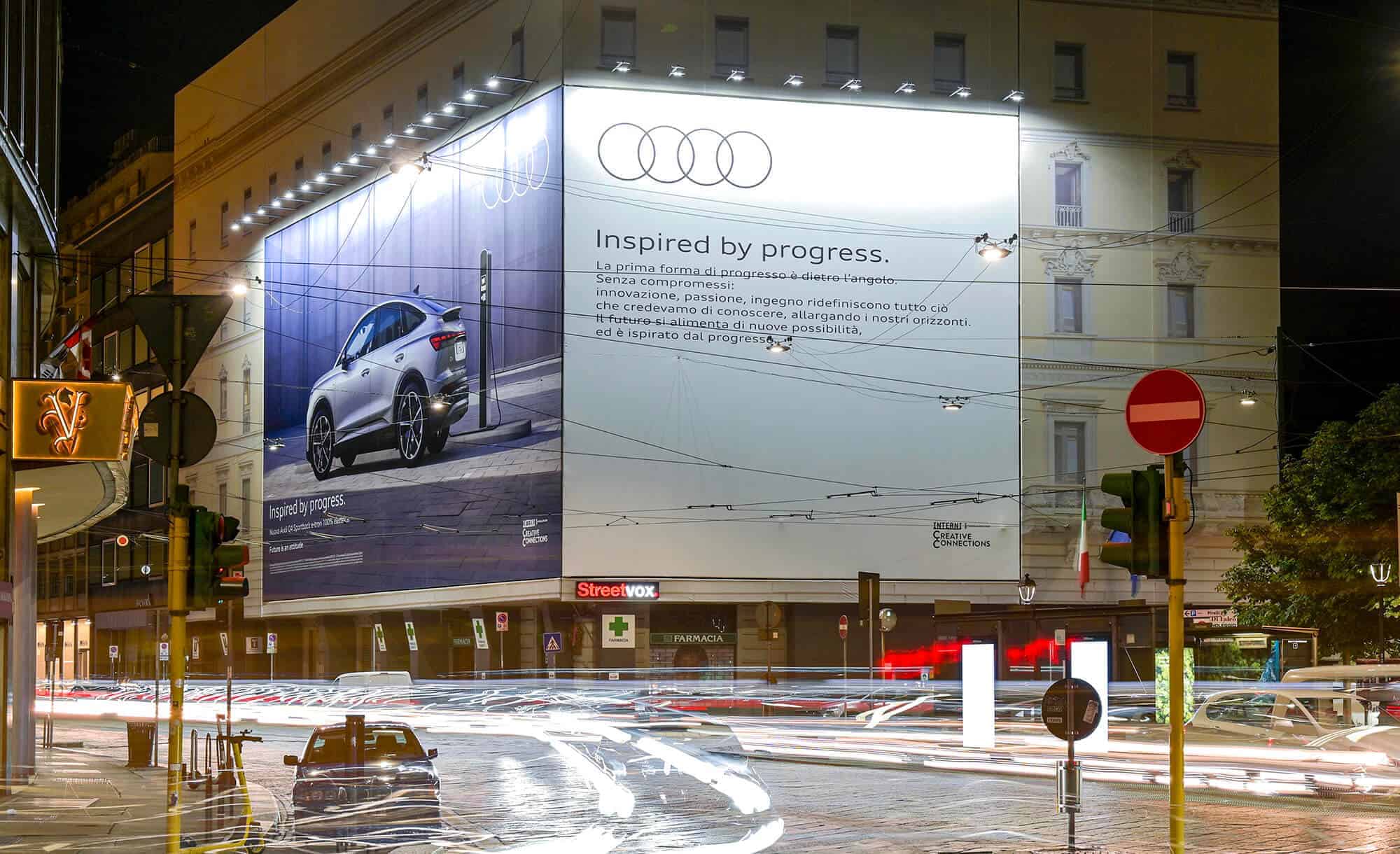 Maxi Affissione a Milano in Piazza Cavour 5 con Audi (Automotive)
