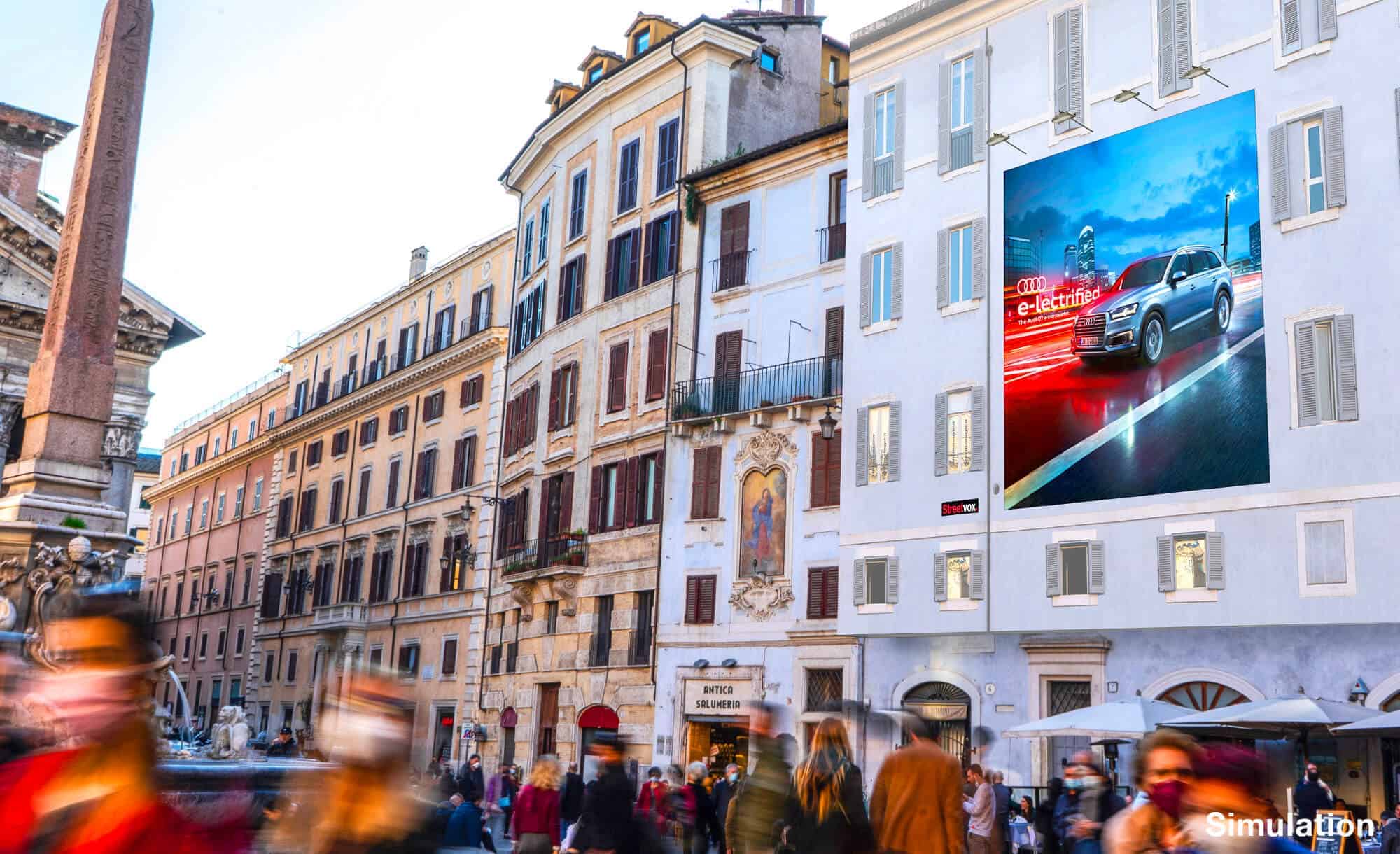 Maxi Affisione a Roma in Piazza del Pantheon con Audi (Automotive)