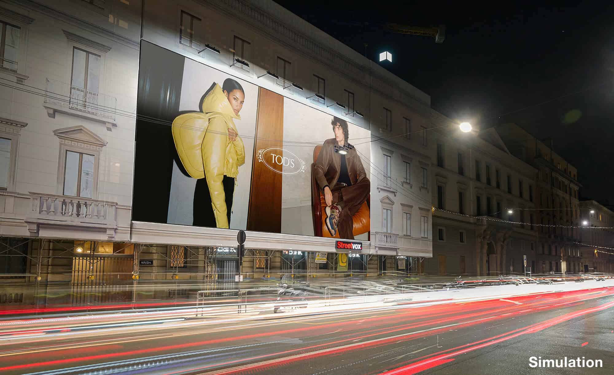 Maxi Affissione a Milano in Corso Venezia 54 con Tod's (Fashion)