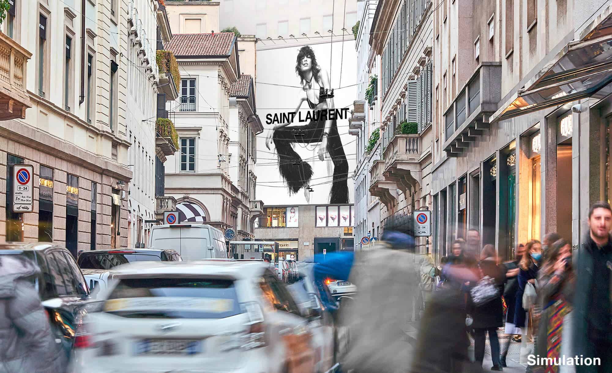 Maxi Affissione a Milano in Corso Matteotti 18/22 con Saint Laurent (fashion)