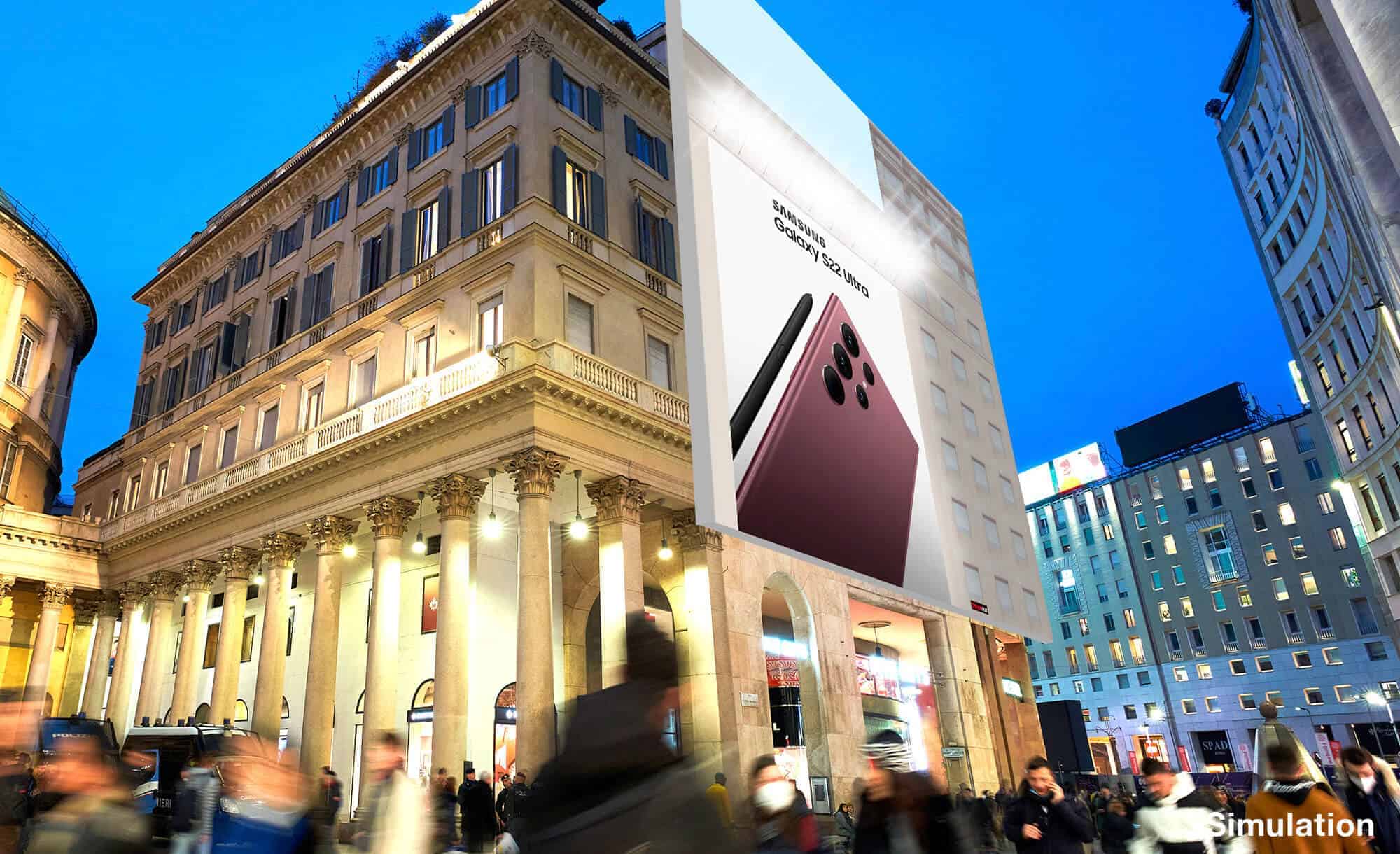 Maxi Affissione a Milano in Corso Vittorio Emanuele II 37 con Samsung (technology)