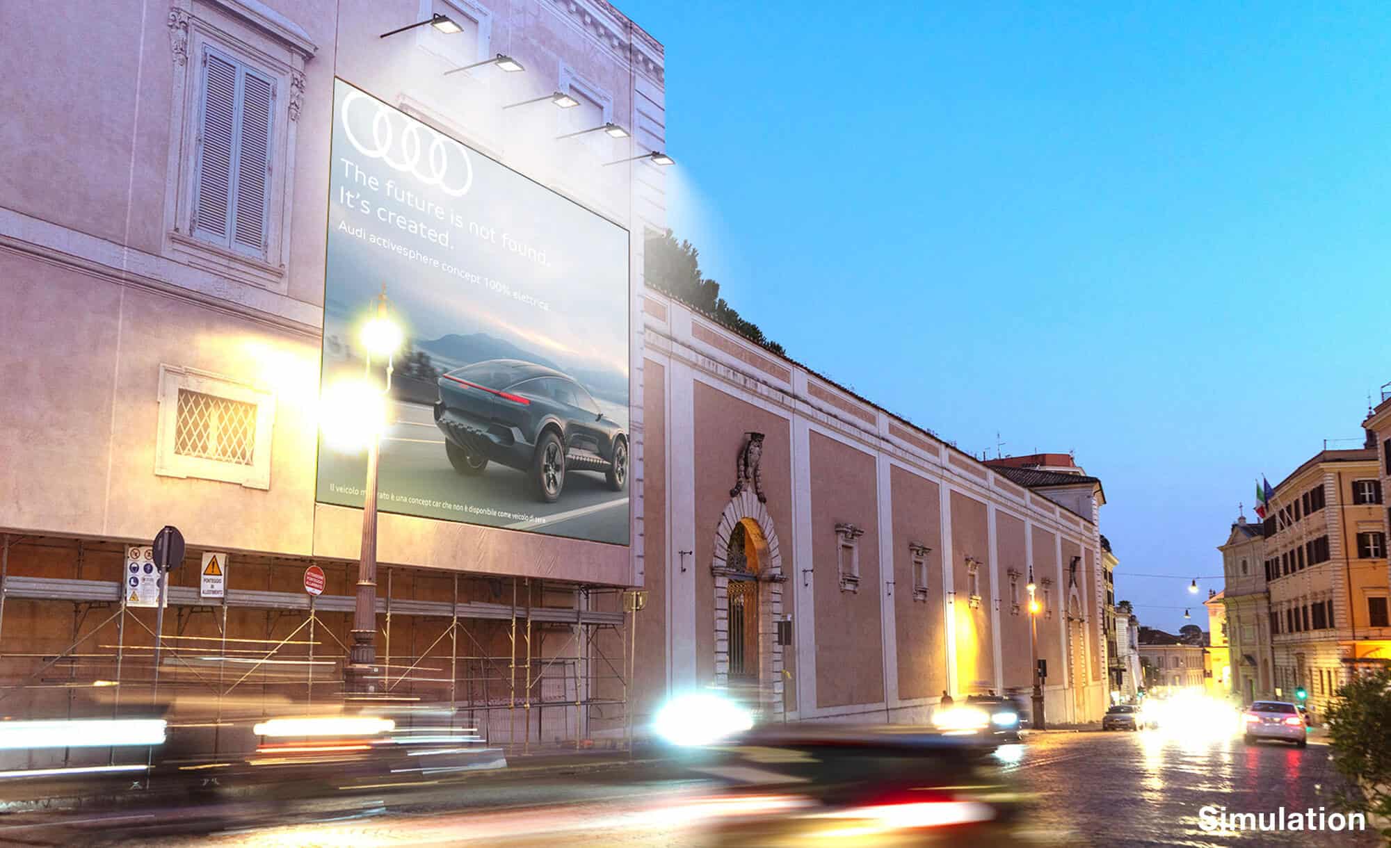 billboard in Casino dell'Aurora, Rome with Audi (automotive)