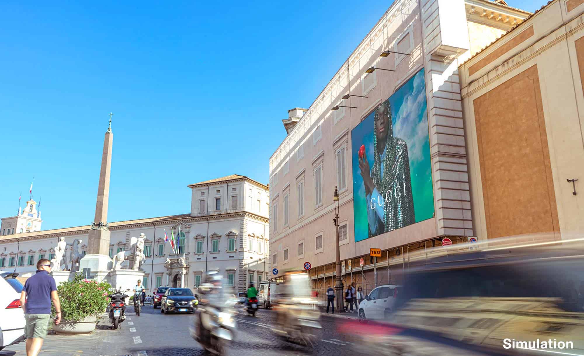 billboard in Casino dell'Aurora, Rome with Gucci (fashion)