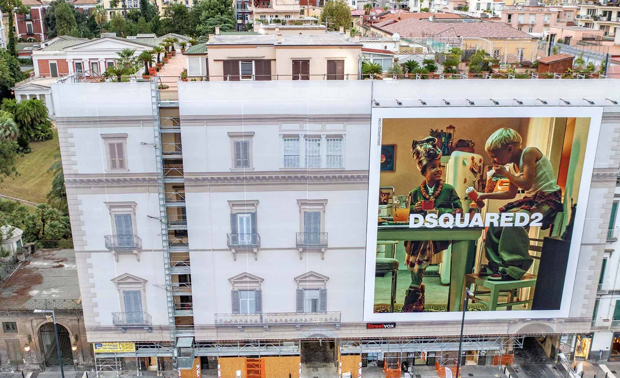 billboard in Riviera di Chiaia 202, Naples with DSquared2 (fashion)