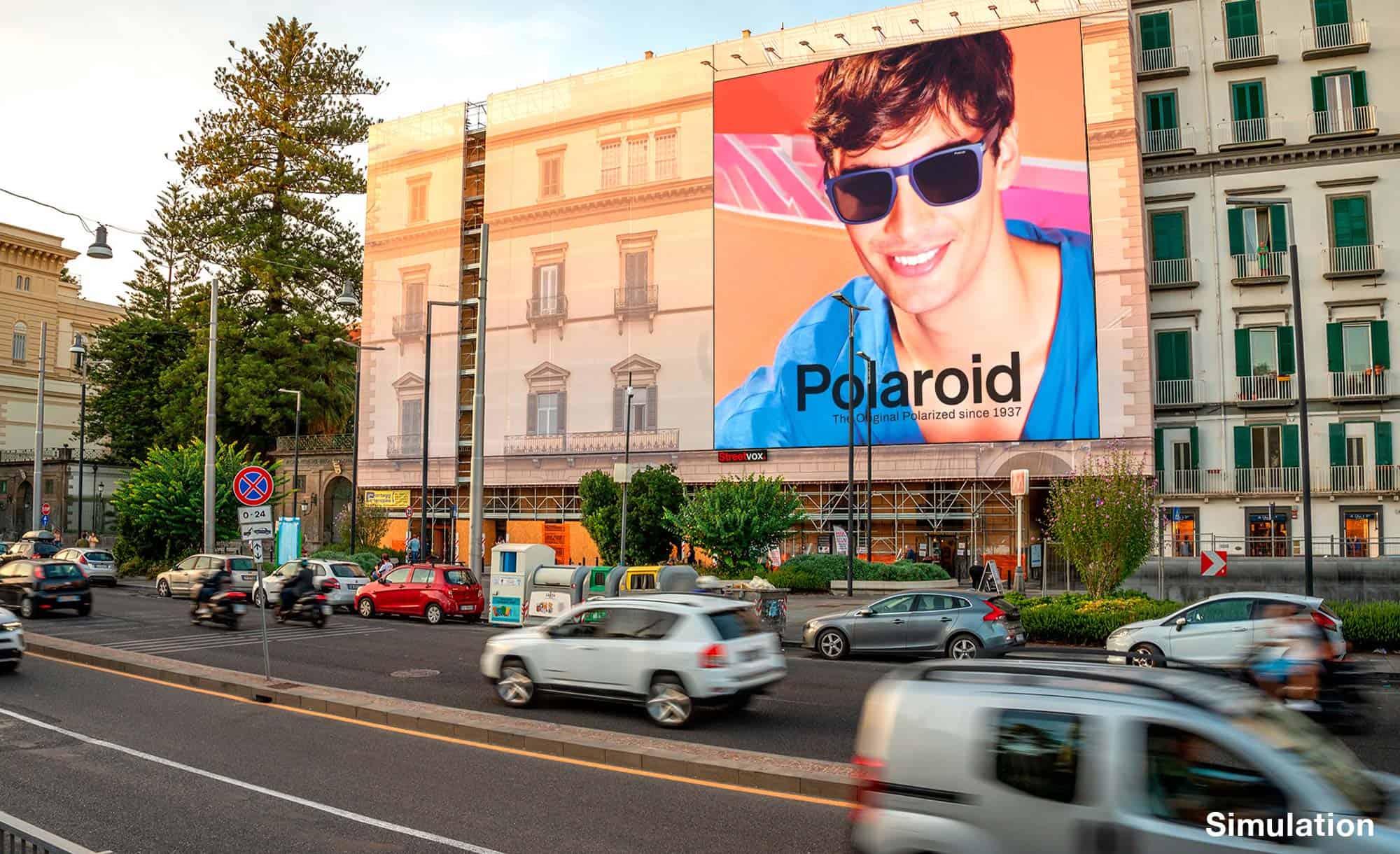 billboard in Riviera di Chiaia 202, Naples with Polaroid (fashion)